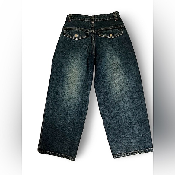 Sean John Boy’s Wide-Leg Jeans Dark Wash Denim Embroidered Size 7X - Picture 5 of 7